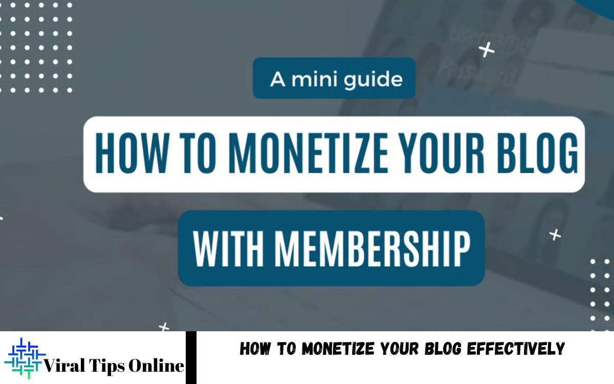 Monetize Your Blog Effectively